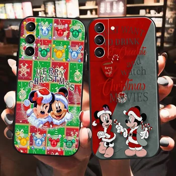 Linksmų Kalėdų Mickey Minnie Samsung Galaxy S22 Ultra S20 S21 FE Plus Ultra 5G S10 Lite S10E Plius 5G Telefono dėklas Atvejais
