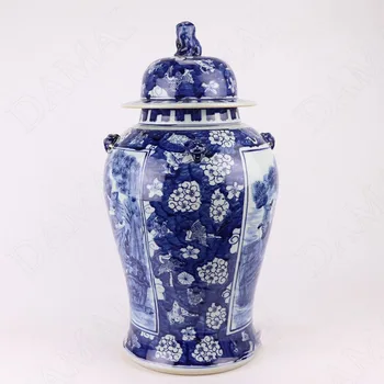 Kinų Keramikos Vazos Mėlynos ir Baltos spalvos Porceliano Dekoro Džiovintos Gėlės Organizatorius Dažytos Phoenix Kambarį Iškrovimo Gėlių Vaza