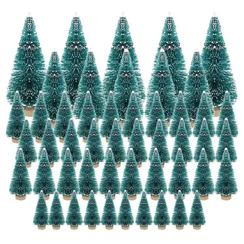 50PCS Miniatiūriniai Dirbtinės Kalėdų Eglutės Nedidelis Sniegas Šalčiui, Medžių, Pušų Kalėdų 
