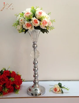 53 cm aukštis sidabro Kūrybos metalo žvakių laikiklis vestuvių puošmena renginio kelių vadovauti šaliai gėlių stovas 1 lotas = 10 vnt.