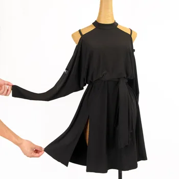 Lotynų šokių suknelė moterims konkurencijos rumba kostiumas sportinių šokių sijonas salsa suknelė tango, rumba sijonas chacha šokių juoda suknelė