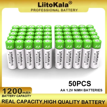 50PCS/DAUG Liitokala Originalus 1.2 V AA 1200mAh Ni-MH Baterija, Dėl Temperatūros Ginklą Nuotolinio Valdymo Pelės Žaislas Baterijos