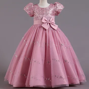 Gėlių Mergaitės Suknelė Princesė Elegantiškas Vaikų Šalis Ilgai, Pirmosios Komunijos Vaikai Suknelė Mergina Gimtadienio, Vestuvių Suknelė Custumes