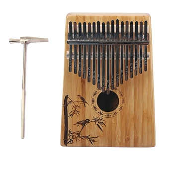 17 Klavišus Kalimba Bambuko Nykščio Fortepijonas Šarka Modelis Kalimba Profesinės Pirštu Pianinu Imtuvas Su Plaktuku