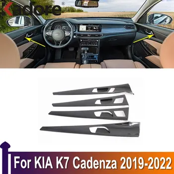 Automobilių Accesories Už KIA K7 Cadenza 2019 2020 2021 2022 Vidaus Duris Porankiu Rankena Apdaila Padengti Apdaila Anglies Pluošto LHD