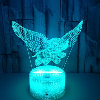 Gimtadienio Dovana Naktį Žibintai Dramblio kaulo, Dramblio 3D LED Naktinis Apšvietimas Naujovė LED Gyvūnų Lempa 7 Spalvinga Keitimas LED Touch Stalo Lempa