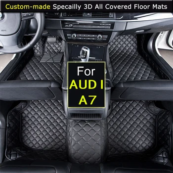 AUDI A7 2012~ Automobilių kilimėliai, Automobilių stilius Koja Kilimėlių Custom Automobilių Grindų Kilimai 3D Visus padengtos Vandeniui Juodos Rudos Smėlio spalvos