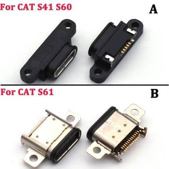 1-10vnt Micro USB c Tipas-C Mokestį Įkrovimo Lizdo, Lizdas, Jungtis Pakeitimo Remontas KAČIŲ S41 S60 S61 Uosto Pakeitimo