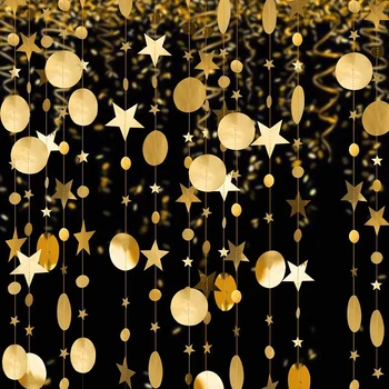 4.5 M, Gold Star Popieriaus Reklama Grandinės Taškas Šaligatvio Kalėdinė Dekoracija 