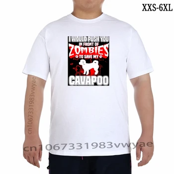 Vyrų marškinėlius norėčiau stumti jums prieš zombius išsaugoti mano Cavapoo T Shirt Spausdinti Marškinėlius tees viršuje XXS-6XL