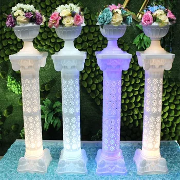 Vestuvių Dekoravimas Prekių Balto Plastiko Romos Skiltyje Kelių Švino LED Švyti Ramsčiai Šalies Etape Sveiki Plotas Rekvizitai 2 VNT.