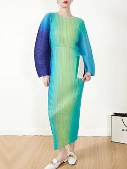 Miyake plisuotos suknelė moterų dizaino prasme nišą high-end rudenį naujų produktų temperamentas prarasti gradientas ilgas sijonas