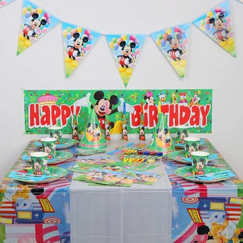 Animacinių filmų Mickey Mouse Temą Peiliai Vaikai Šalis Dekoro Vaikų Gimtadienio Kūdikių Vonia Taurės Plokštė, skirta Šalies Prekių Vakarienė