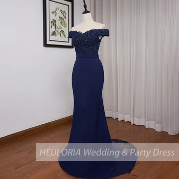 Moterų vakarinės Suknelės ilgai undinė vestuvių šalis suknelė plius dydžio ilgas elegantiškas off peties nėriniais, šifono oficialų Prom dress