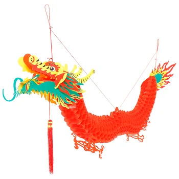 Kinų Drakono Metai Naujas Žibintų Festivalis Popieriaus Kabinti Apdailos Pavasario Girliandą Žibintai Šalies Ornamentu Raudona 3D Puošimas Ornamentais