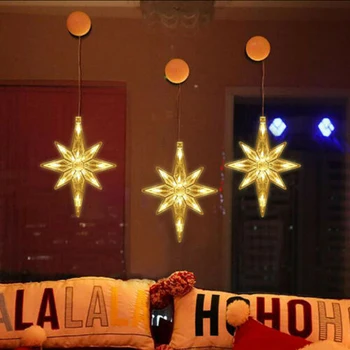 LED Žiburiai Kalėdų Polaris Star Gyvis Pasakų Užuolaidų Šviesos Girlianda už Vestuves Šventė Naujų Metų Dekoro siurbtukas Šviesos