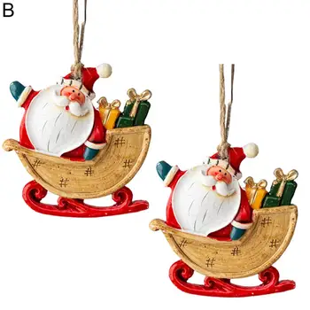 2vnt Gražus Kalėdų Medžio Pakabukas Dekoratyvinis Patraukli Kalėdų Dervos Pakabukas Santa Claus Dervos Mažas Pakabukas