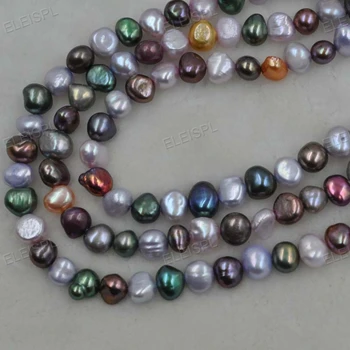 didmeninė 10 sruogų 7-8mm spalvos nekilnojamojo gėlavandenių perlų daug