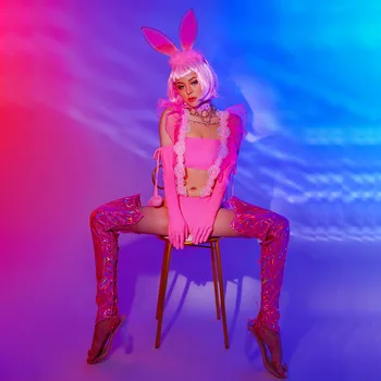 Moterų ašigalio šokių drabužių Baras šalies katytė šokti gogo kostiumas seksuali mergina naktiniame klube ds švino kostiumas