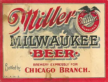 Miller Milwaukee Alaus Metalo Skardos Ženklas, 8x12 Colių Dekoras