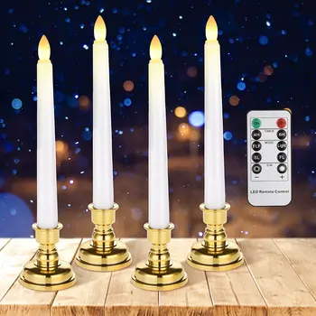Flameless Langą Žvakės Siaurėjantys Žvakė su Nuotolinio Valdymo Unikalus Liepsna Kalėdų Namuose Šalis, Vestuvių Dekoras