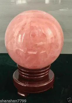 Natūralus Rožinis rožinė Kvarco Magic Crystal Healing Ball Sferoje 100MM + Stovas