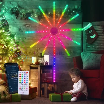 RGB Fejerverkų LED Juostelės Žibintai su Nuotolinio Svajonė Spalvų Muzikos Muzikos Sinchronizavimas, 