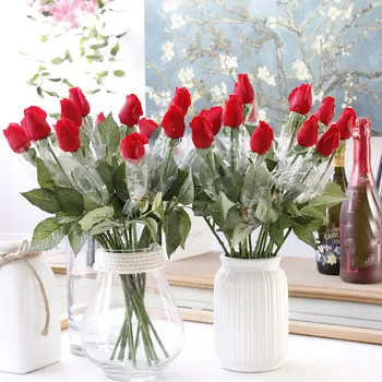Dirbtinių Rožių Žiedai Apdaila Žydi Rožės Dirbtinio Šilko Gėlių Namų Puošybai Vestuvių Dekoracijos