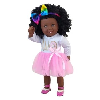 Imituojamas Mergina Lėlės Amerikos, Afrikos Lėlė su Bauda Medžiagų Interaktyvus Žaislas Kūdikiams Dovana Kūdikio Smegenų Mokymo