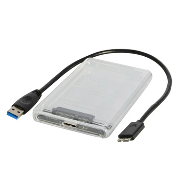 Naujas Didelio Greičio 2TB, USB 3.0 2,5 Colių Išorinį Kietąjį Diską SSD HDD Permatomas Gaubtas