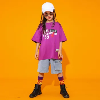 Vaikų Hip-Hop Drabužių Palaidinukė Viršuje Pasėlių Marškinėliai Camo Atsitiktinis Kelnės Girl Kostiumas Pramoginių Šokių Drabužiai Dėvėti