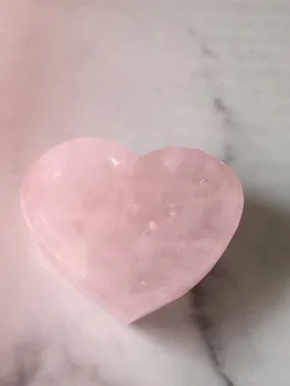 8cm natūralių kristalų kvarco kristalo bowl širdyje, vidaus apdaila