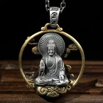 Naujas Retro Senosios Budos Pakabukas Dvylika Zodiako Manjusri Bodhisatvos Guanyin Vyrų ir Moterų Amuletas Pakabukas