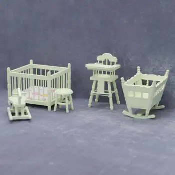 5vnt/Set Unikalus Lėlių Išmatose Bauda Kūrinys, Modeliavimo Miniatiūriniai Lėlių Lopšio vaiko Kambarys Rinkinys